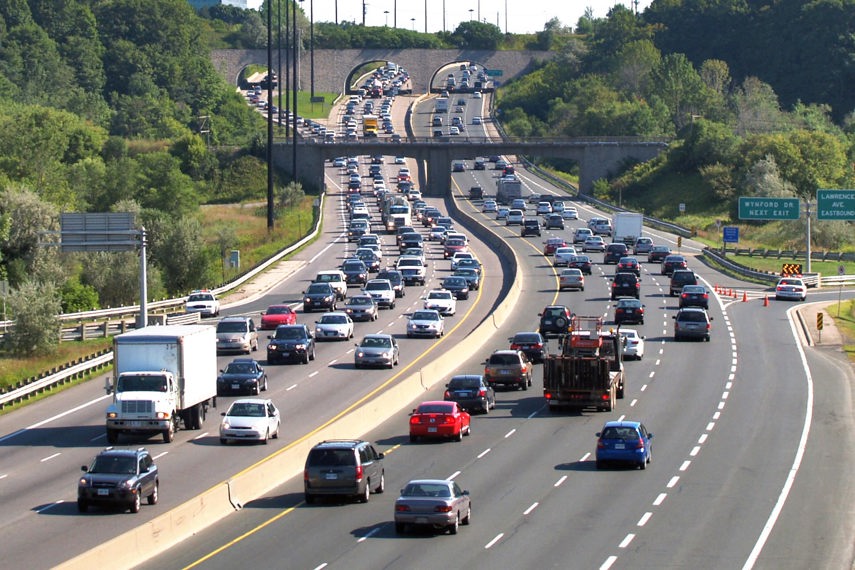 Traffic Congestion on Don Valley Parkway, Toronto